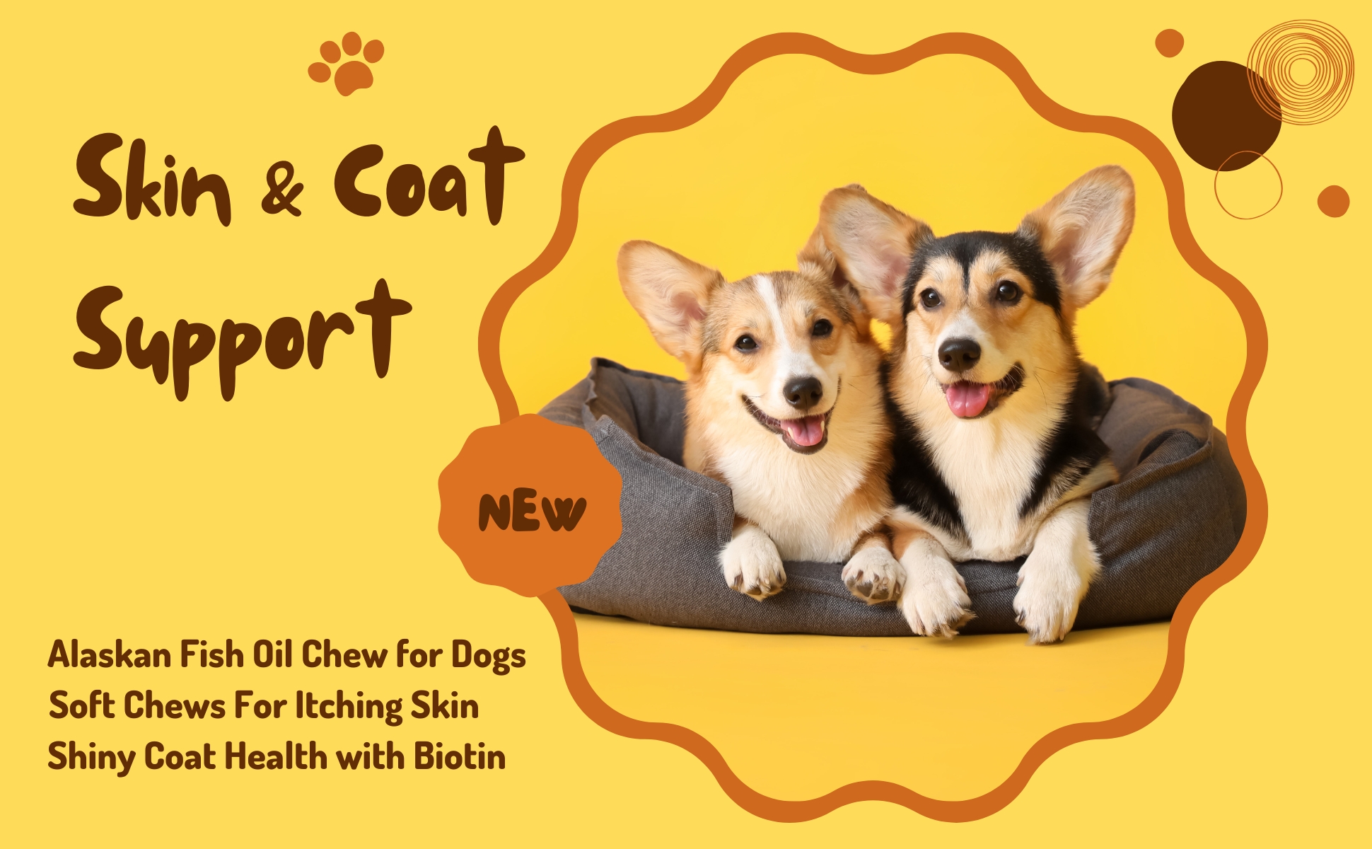 Dog skin and coat support